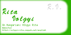rita volgyi business card